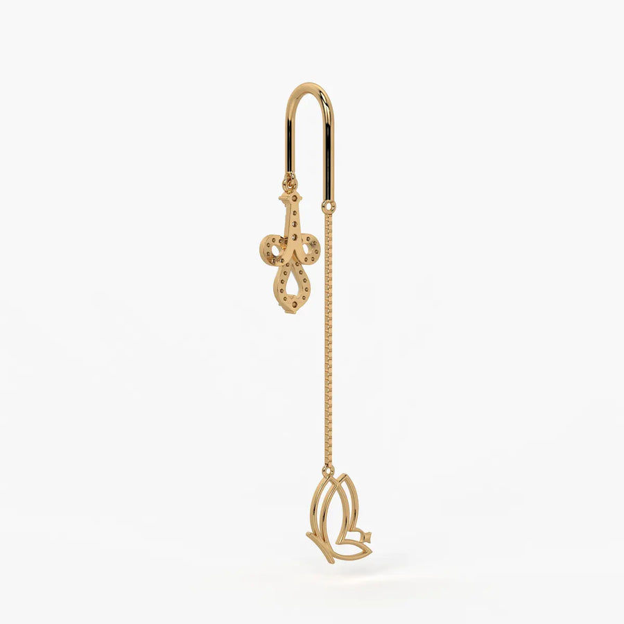 Infinity Loop Butterfly Threader Earrings