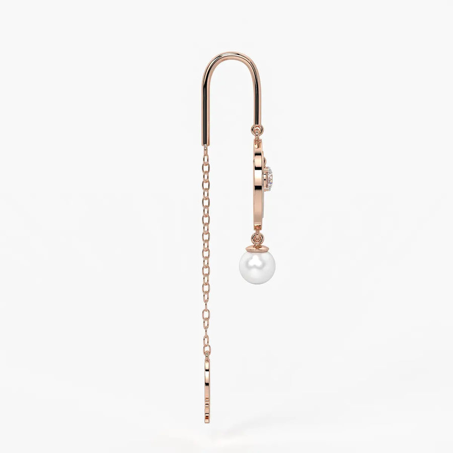 Halo Drop Butterfly Threader Earrings