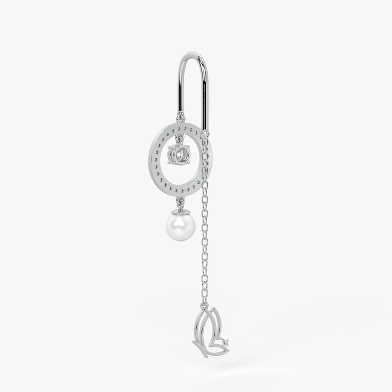 Halo Drop Butterfly Threader Earrings
