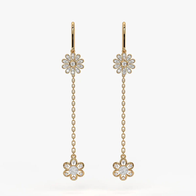 Daisy Blossom Lineal Earrings