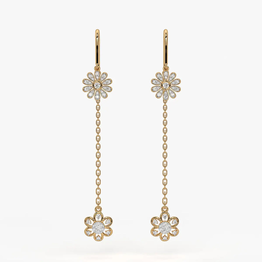 Daisy Blossom Lineal Earrings