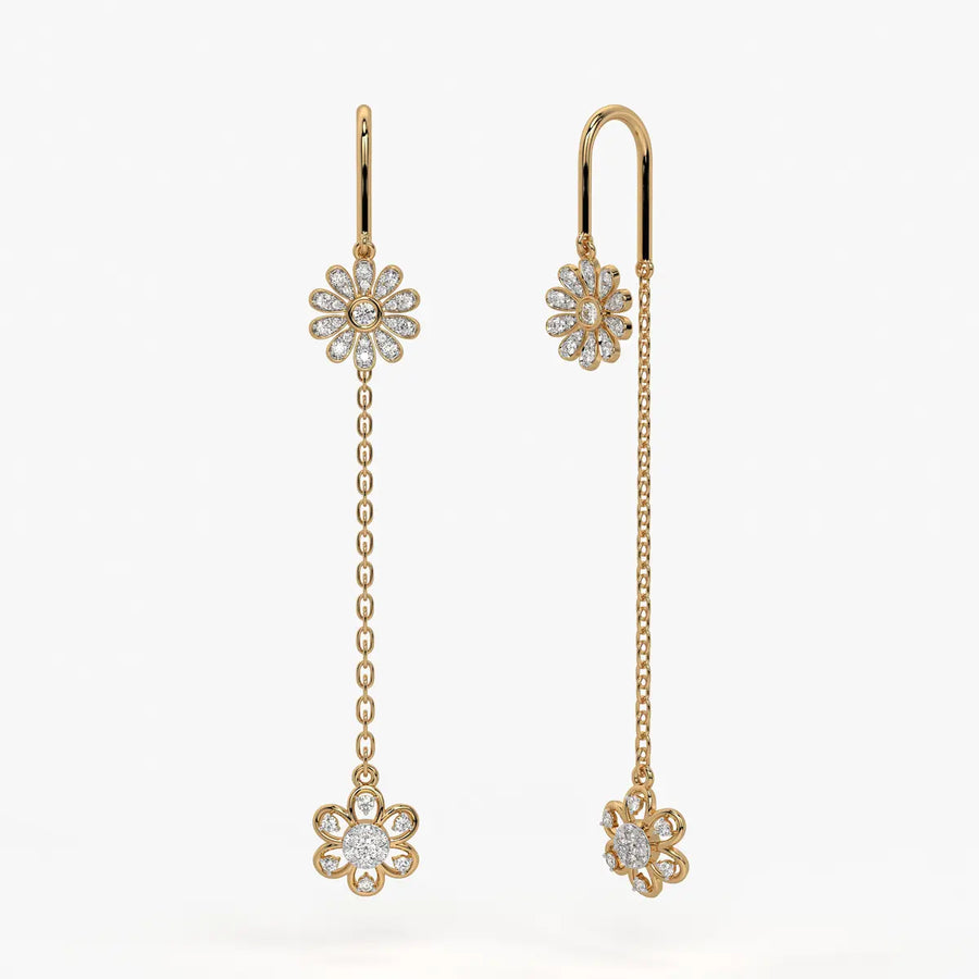 Daisy Blossom Lineal Earrings