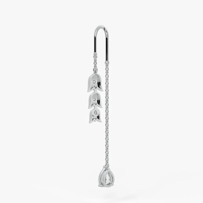 Regal Tulip & Gemstone Tassel Earrings