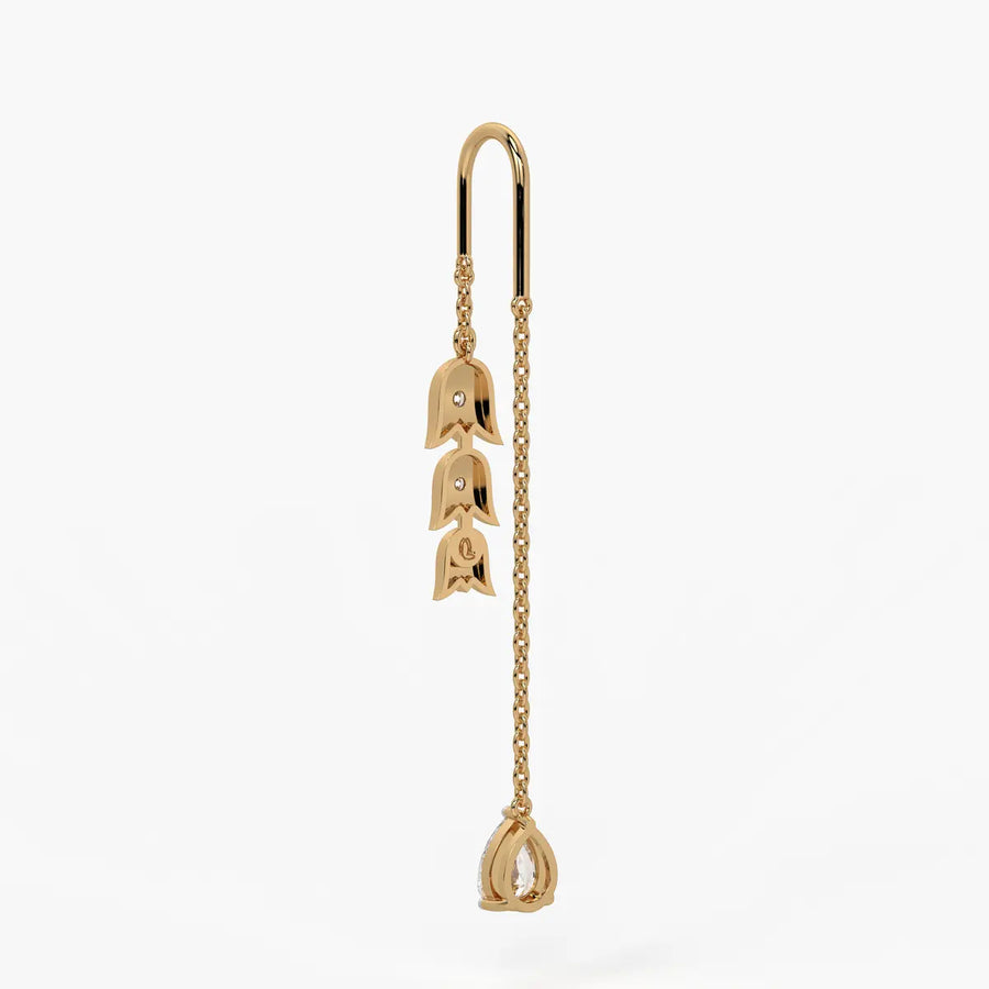 Regal Tulip & Gemstone Tassel Earrings