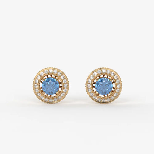 Celestara Halo Stud Earrings
