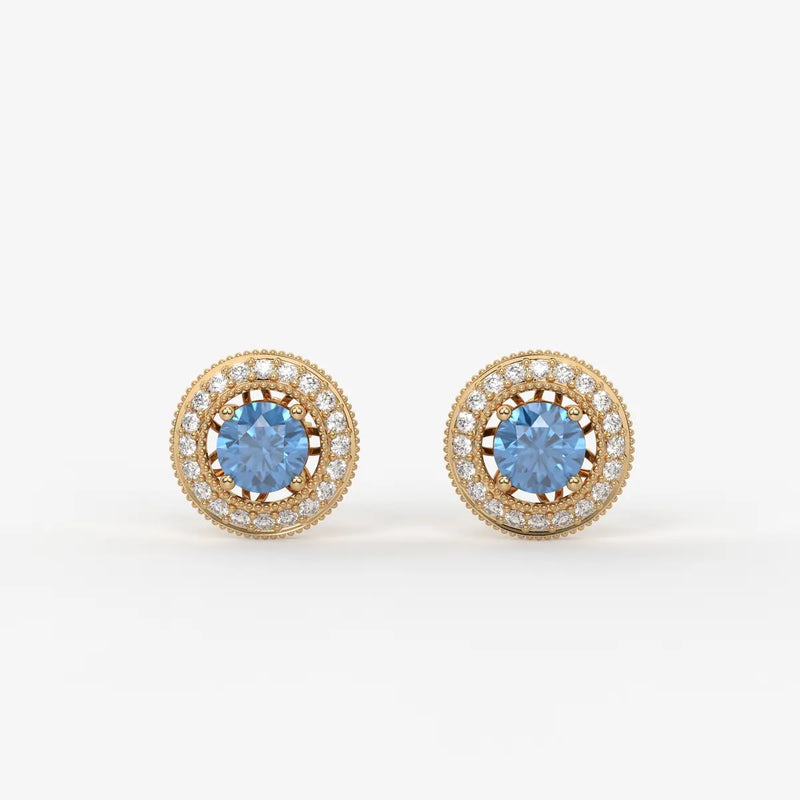 Celestara Halo Stud Earrings