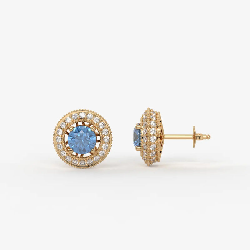 Celestara Halo Stud Earrings