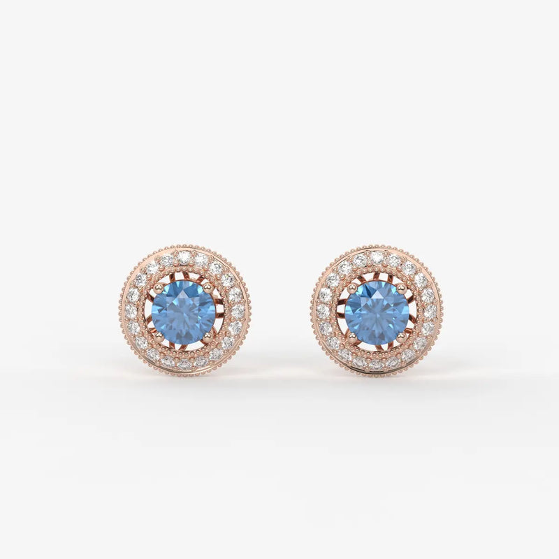 Celestara Halo Stud Earrings