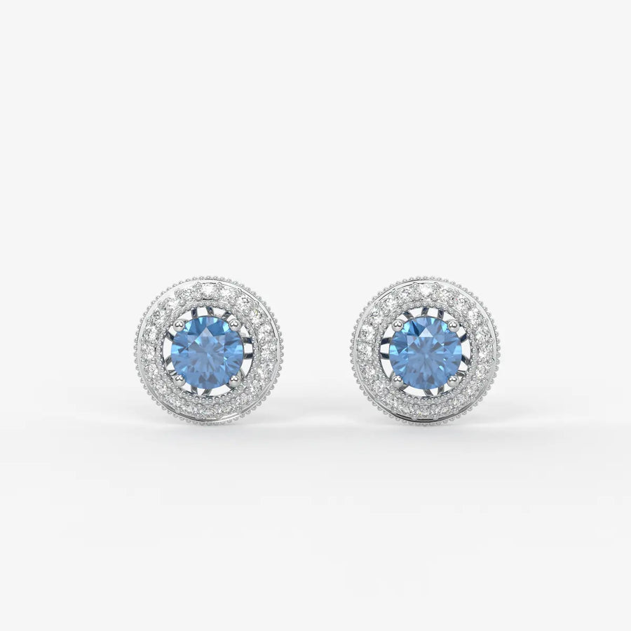 Celestara Halo Stud Earrings