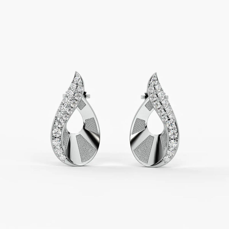 Two-Tone Textured Teardrop Studs