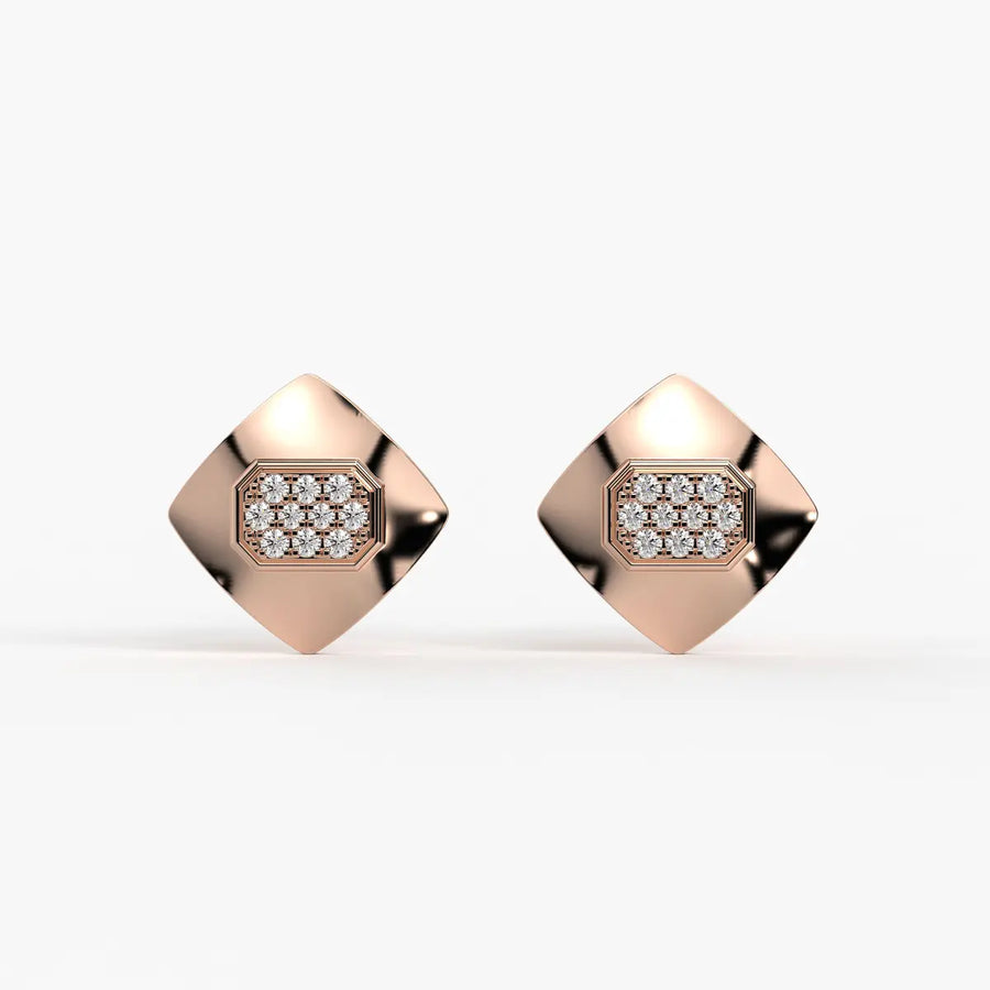Square Cluster Stud Earrings