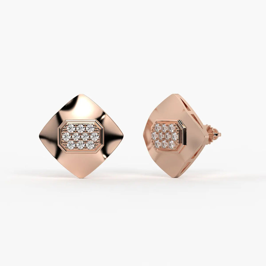 Square Cluster Stud Earrings