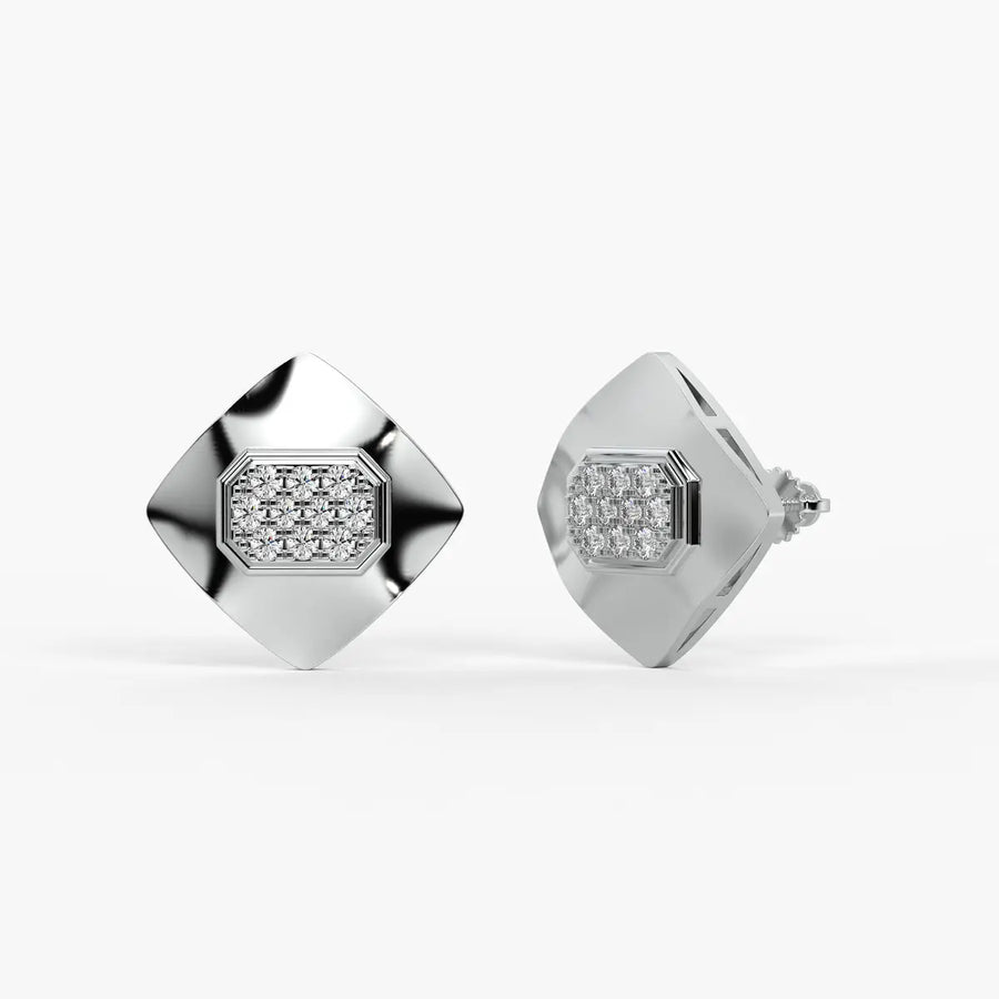 Square Cluster Stud Earrings