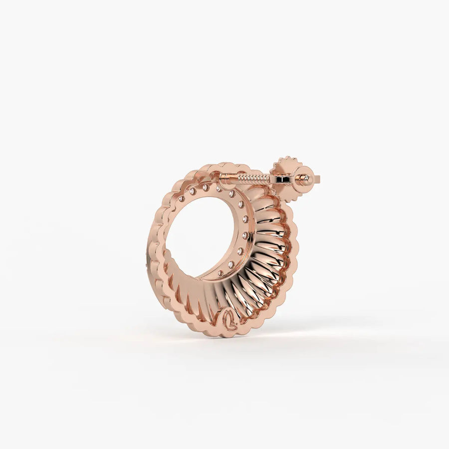 Fluted Spiral Cluster Stud Earrings