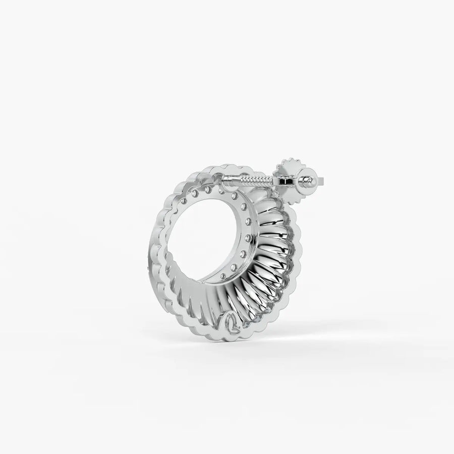 Fluted Spiral Cluster Stud Earrings