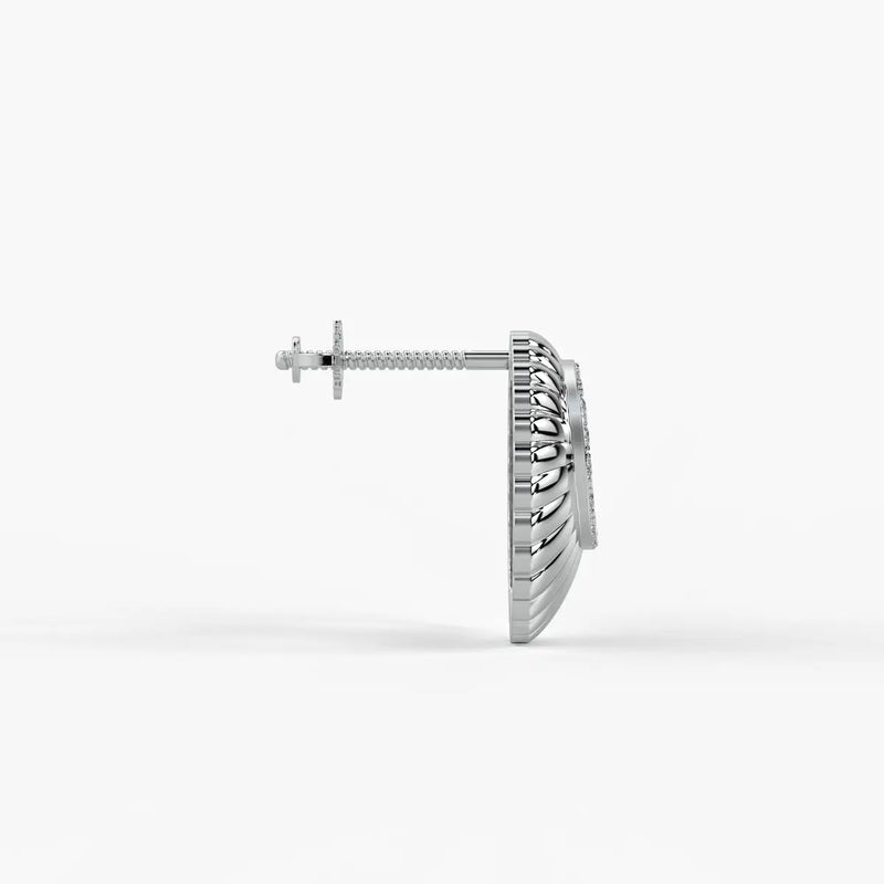 Fluted Spiral Cluster Stud Earrings