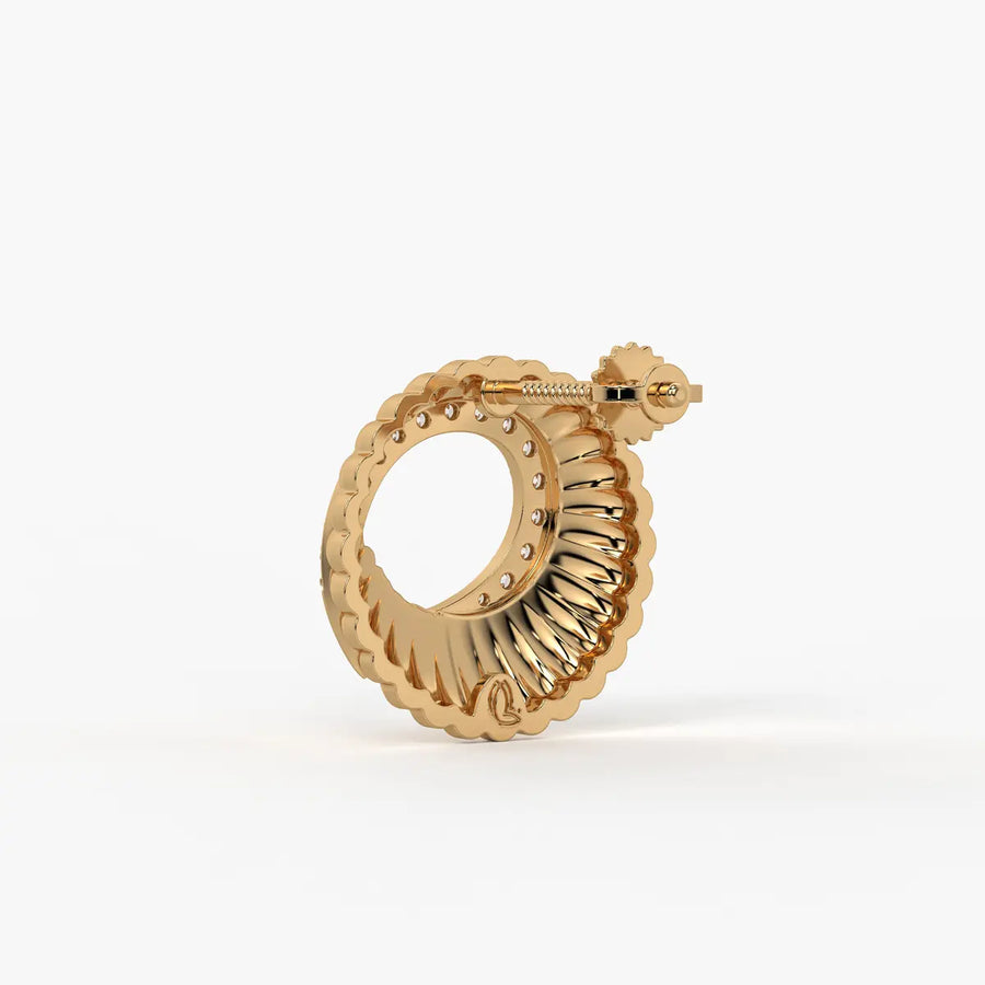 Fluted Spiral Cluster Stud Earrings
