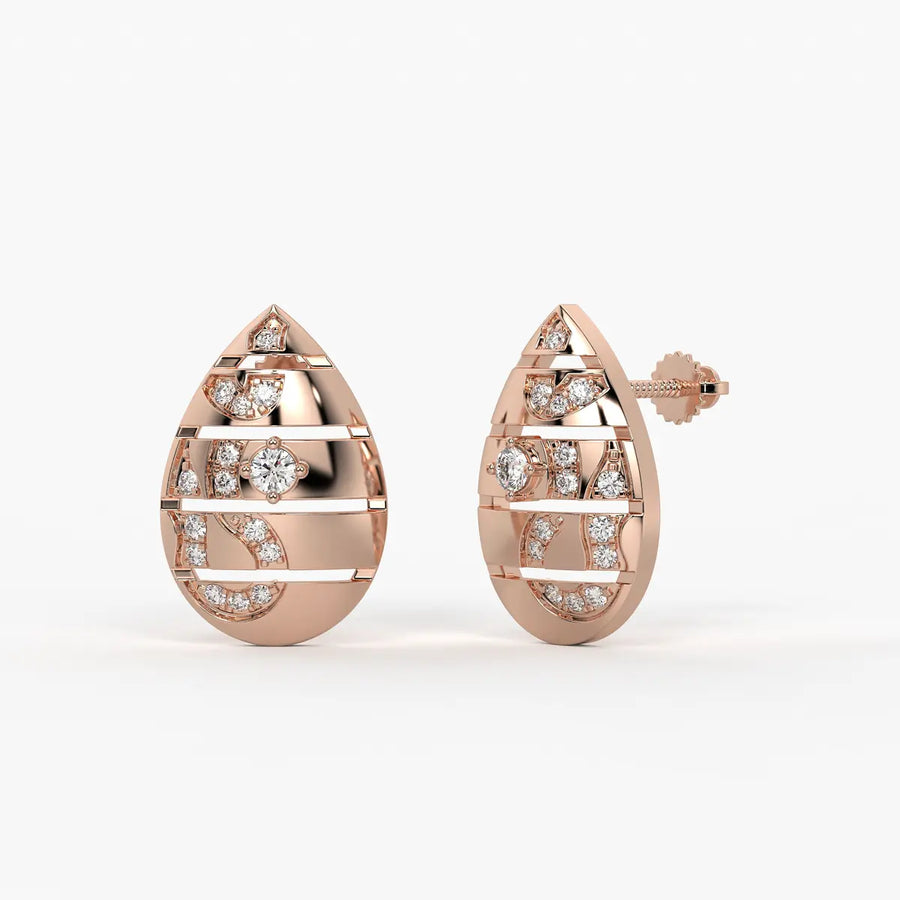 Teardrop Artistry Studs Earrings