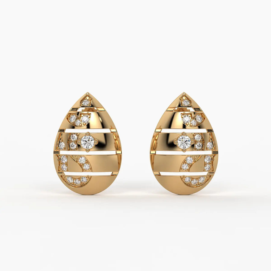 Teardrop Artistry Studs Earrings