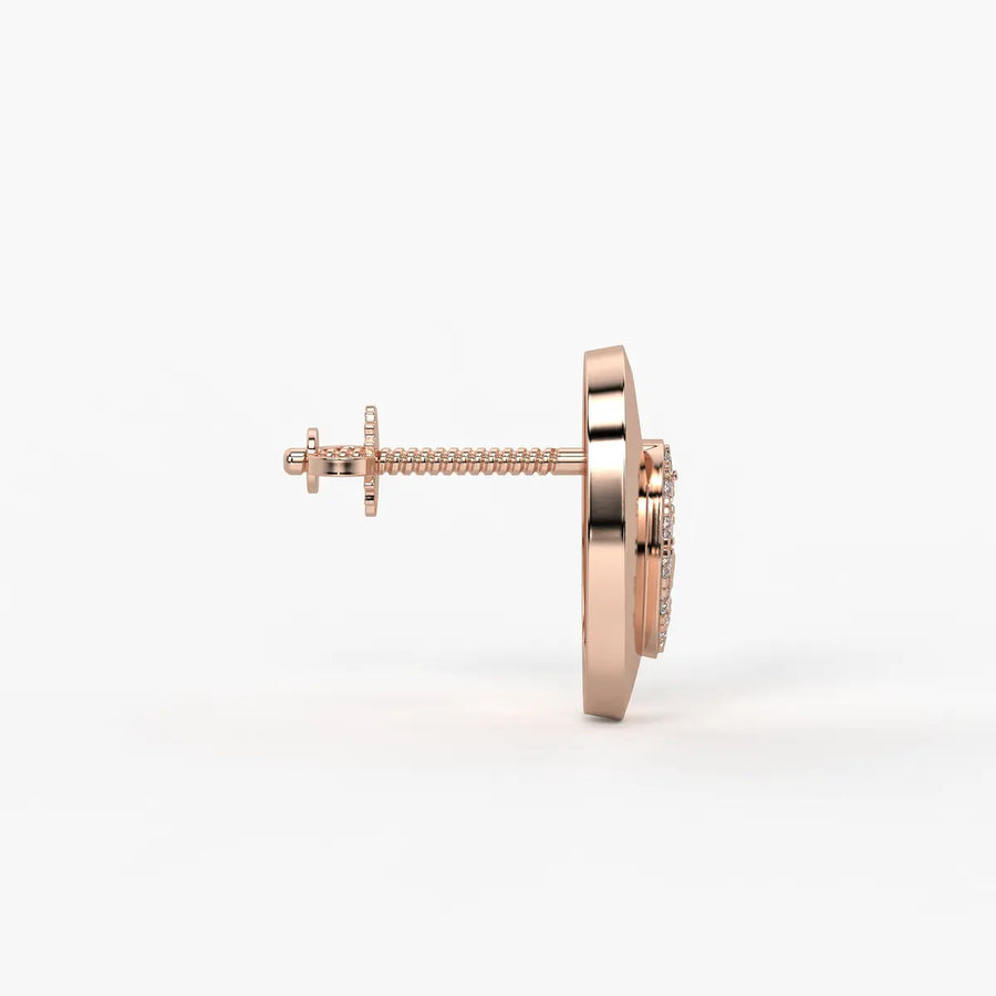 Oval Halo Stud Earrings