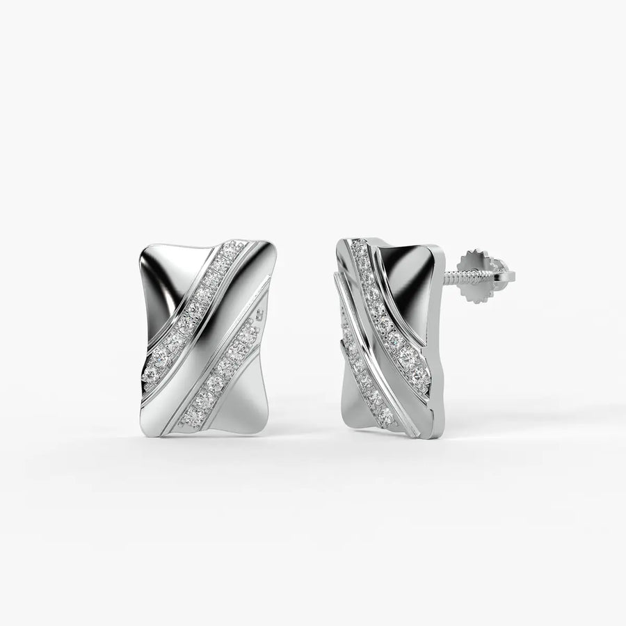 Wave Stripe Stud Earrings