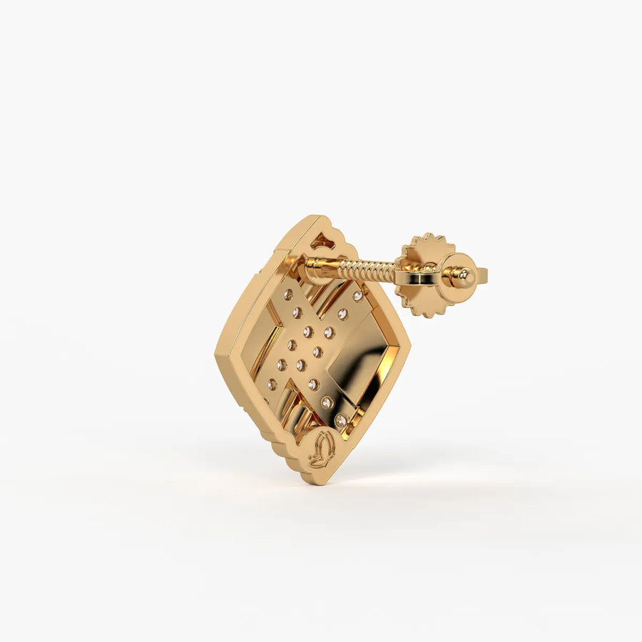 Criss Cross Square Stud Earrings