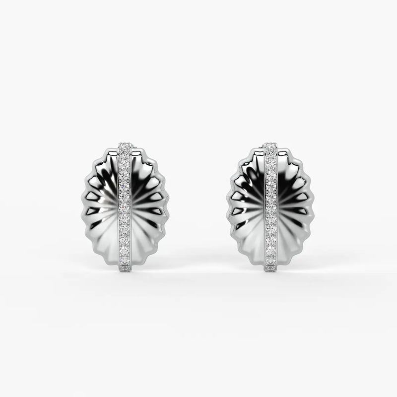 Sunburst Oval Stud Earrings