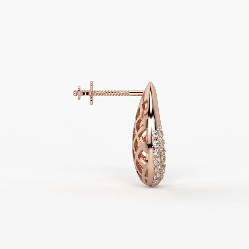 Lattice Teardrop Stud Earrings