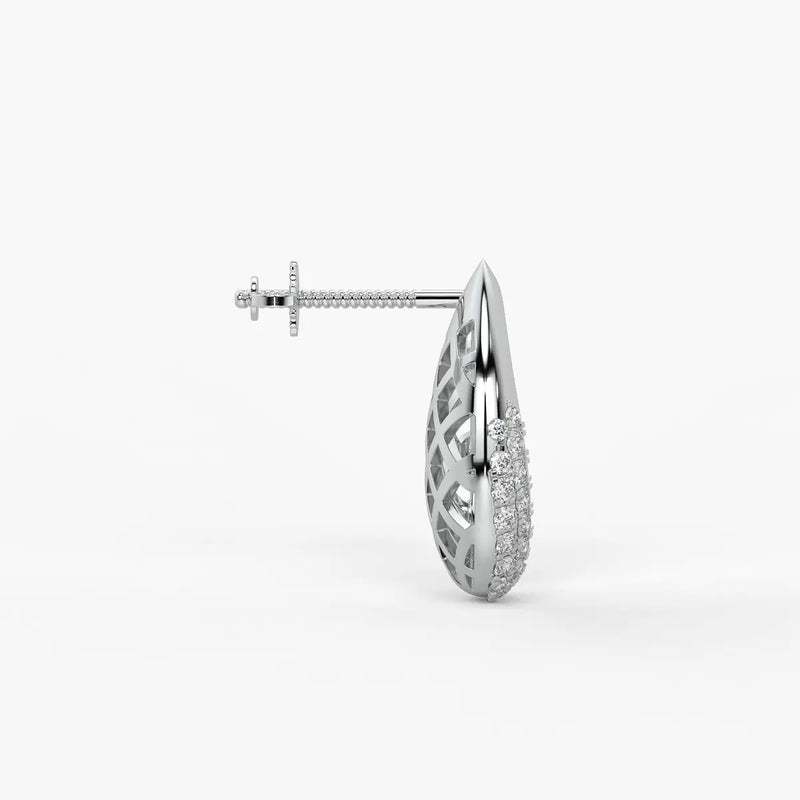 Lattice Teardrop Stud Earrings