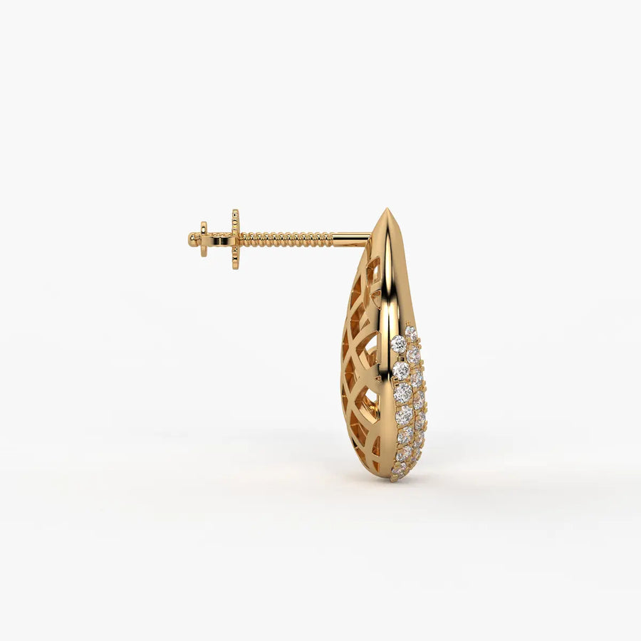 Lattice Teardrop Stud Earrings
