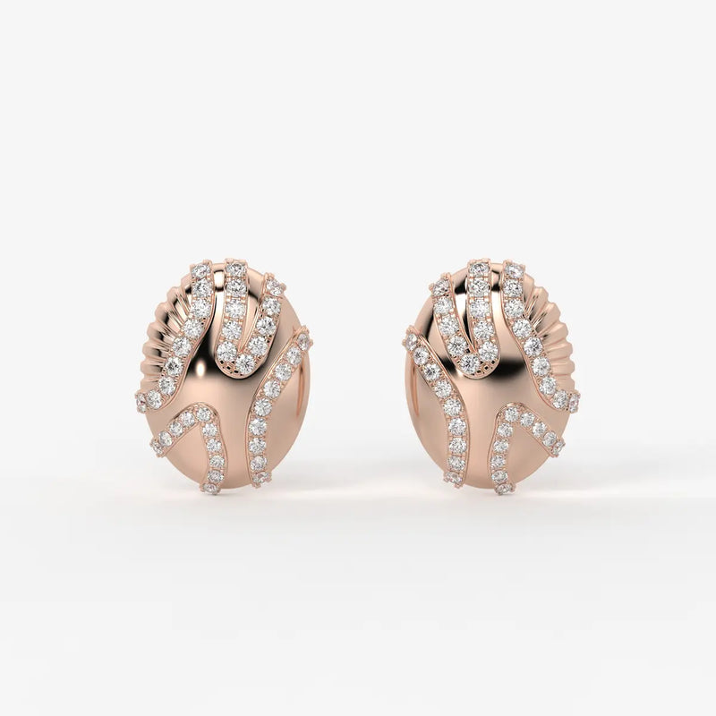 Radiant Wave Studs Earrings