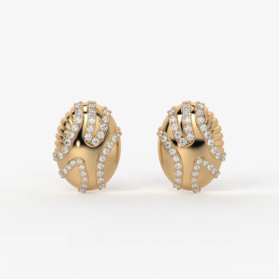 Radiant Wave Studs Earrings