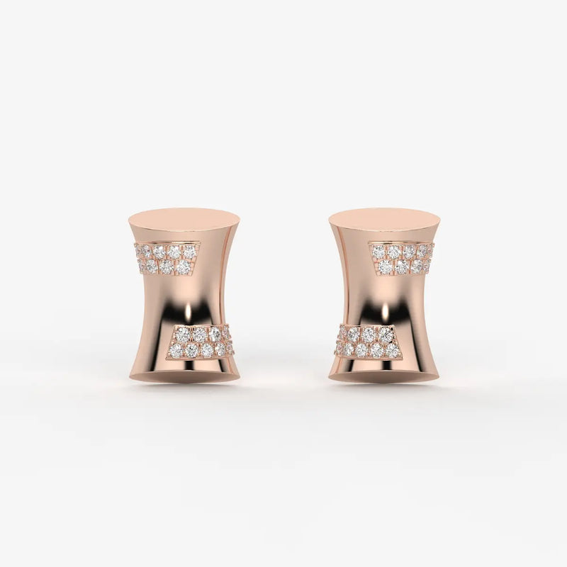 Curved Bar Diamond Studs