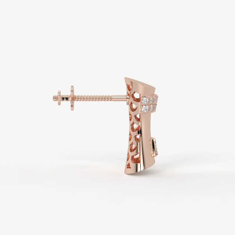 Curved Bar Diamond Studs
