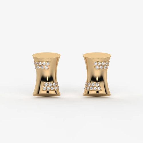 Curved Bar Diamond Studs