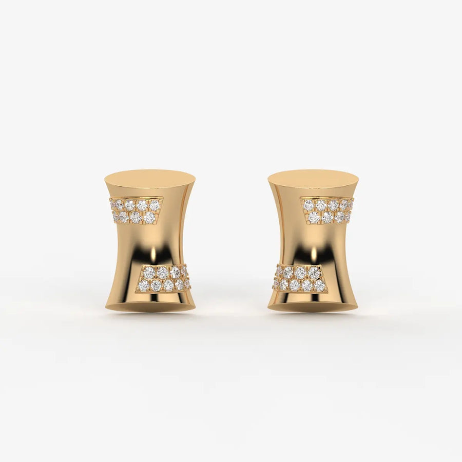 Curved Bar Diamond Studs