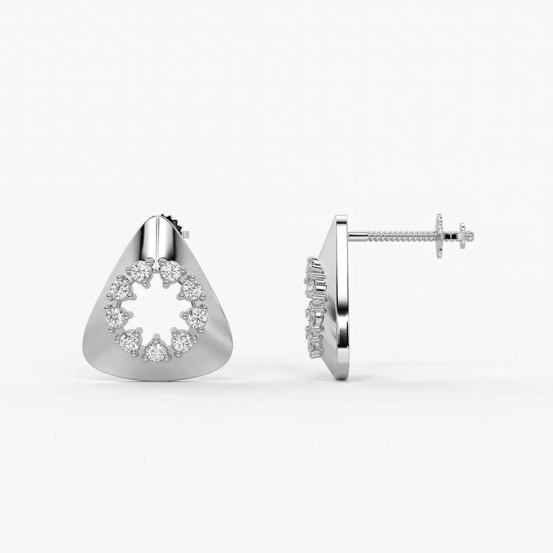 Triangle Halo Stud Earrings