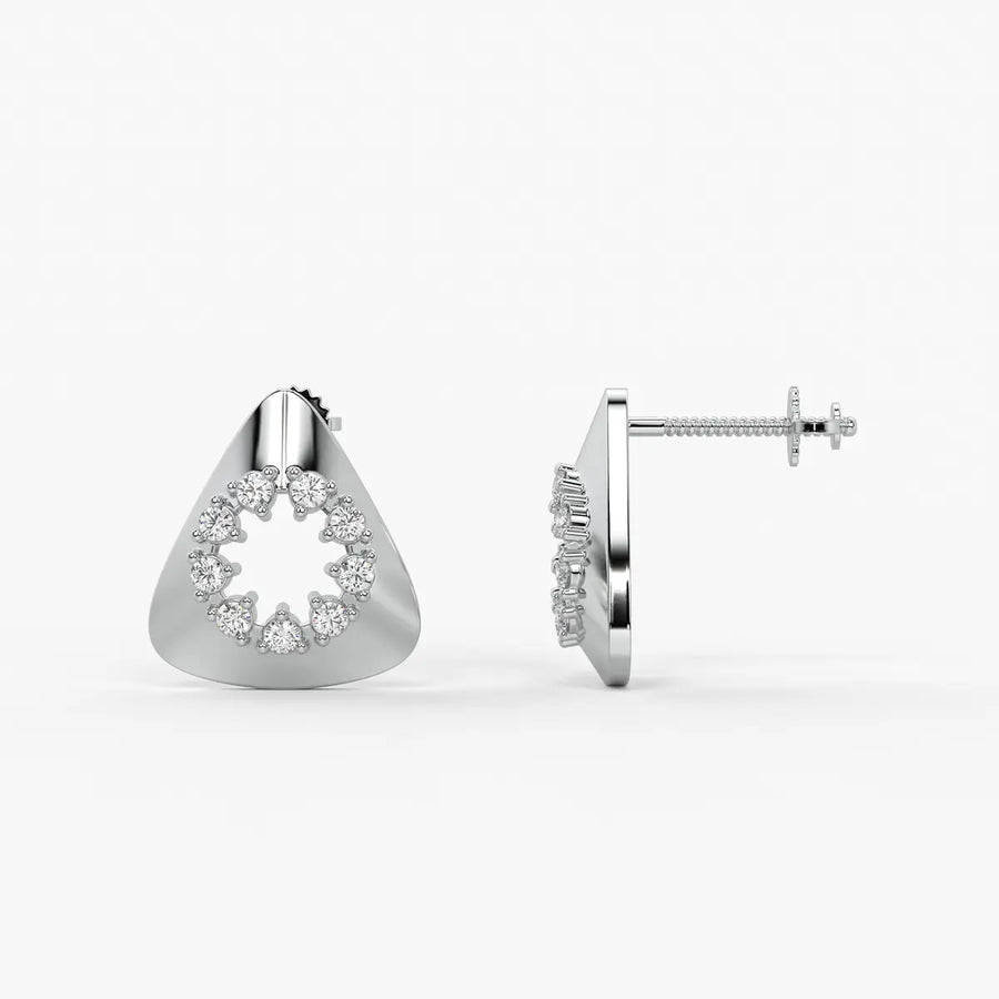 Triangle Halo Stud Earrings