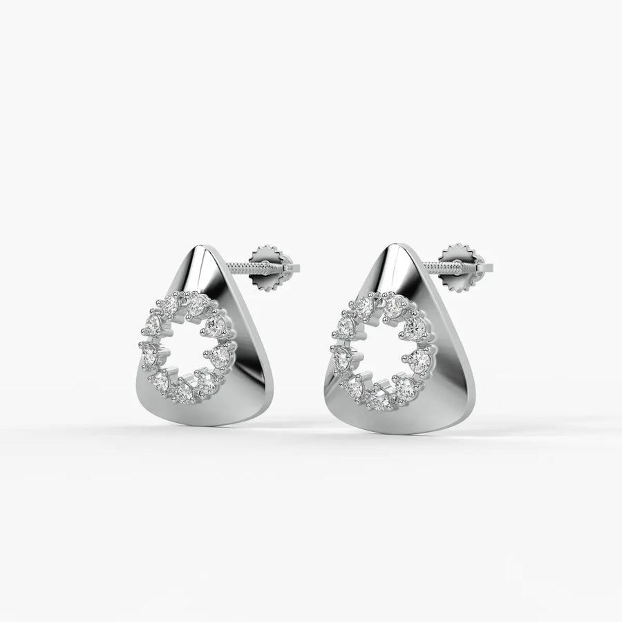 Triangle Halo Stud Earrings