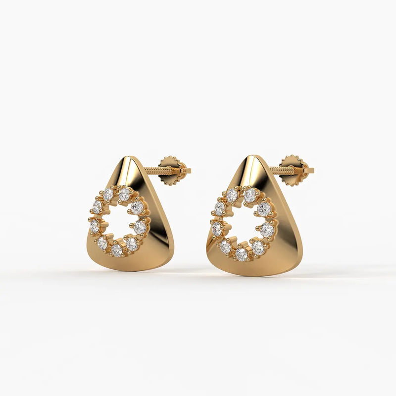 Triangle Halo Stud Earrings