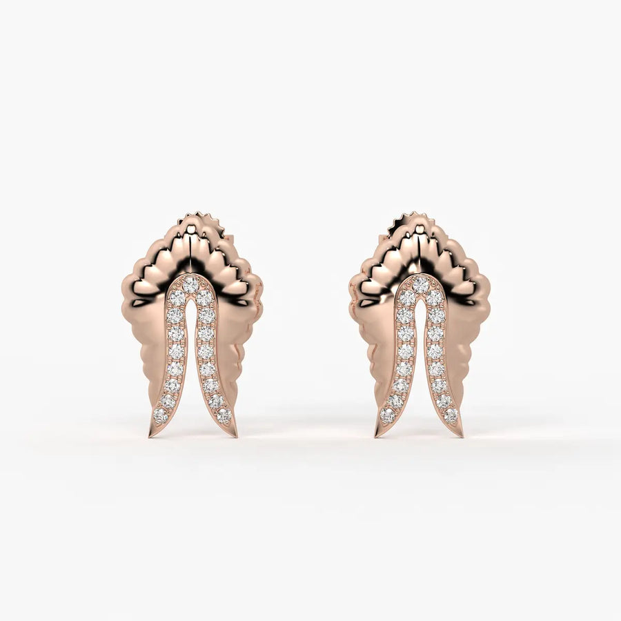 Feather Split Stud Earrings