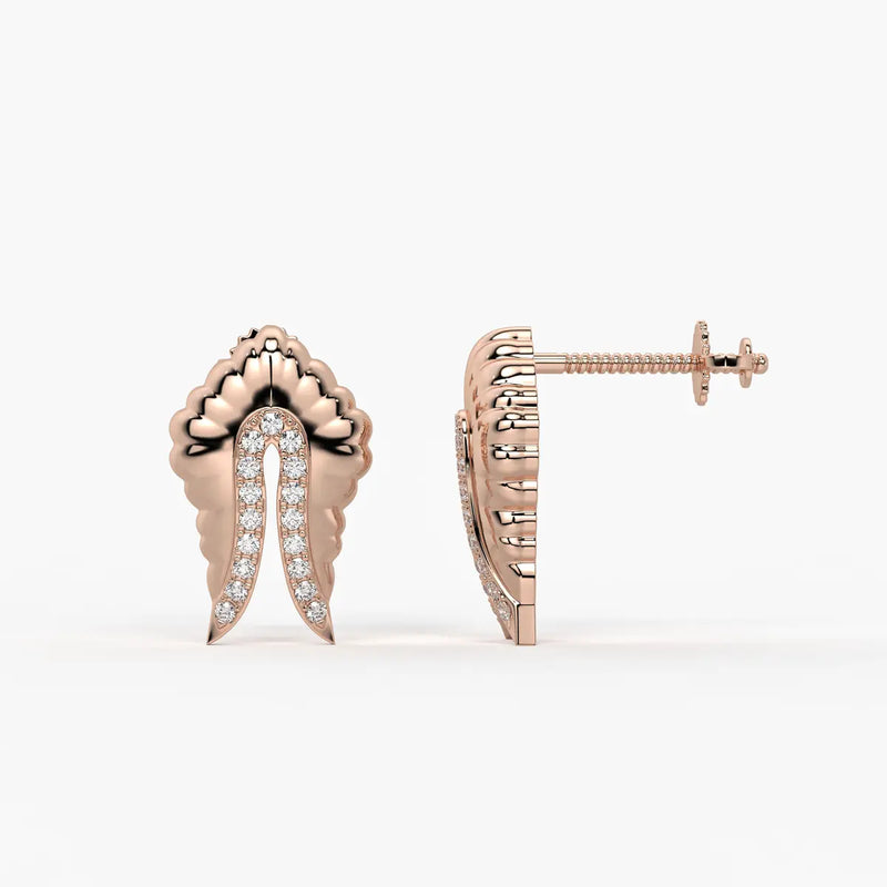 Feather Split Stud Earrings