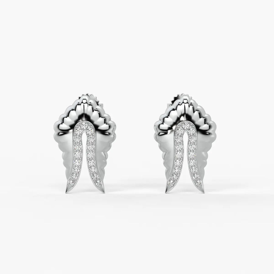 Feather Split Stud Earrings