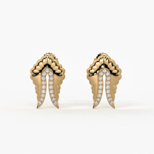 Feather Split Stud Earrings