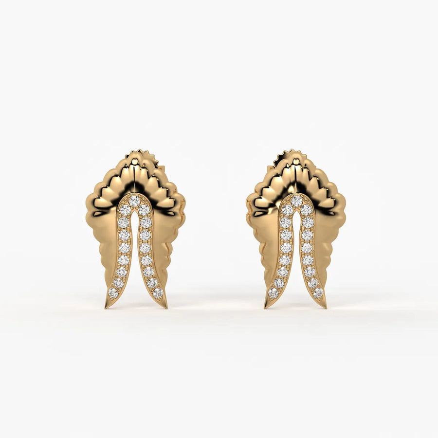 Feather Split Stud Earrings