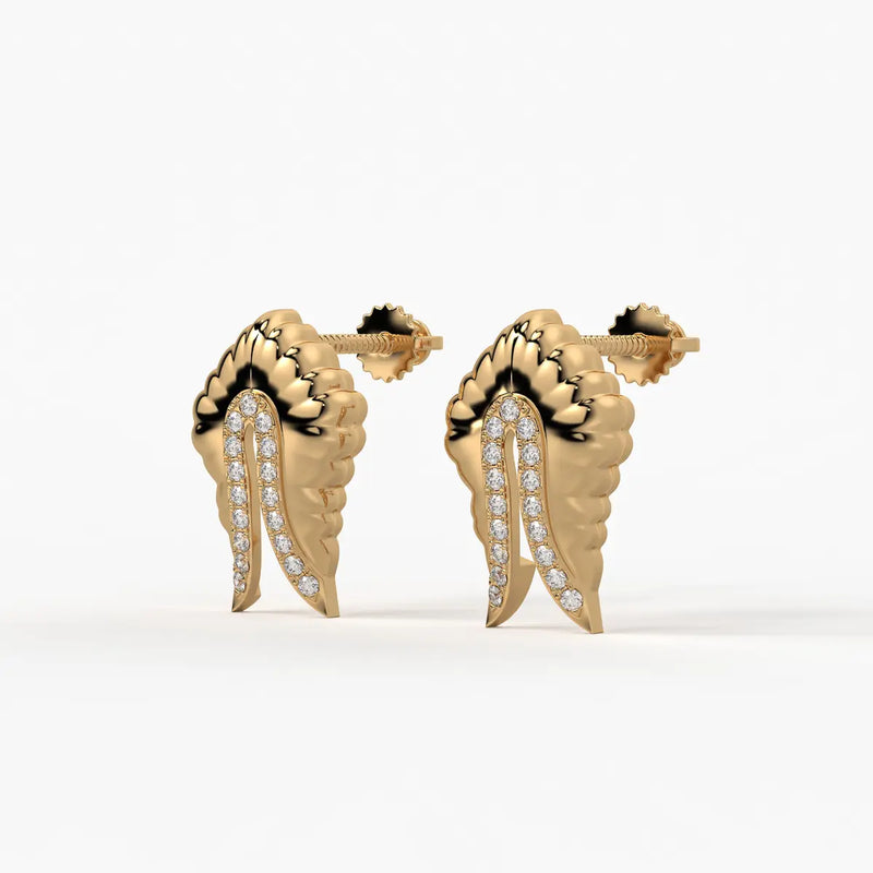 Feather Split Stud Earrings