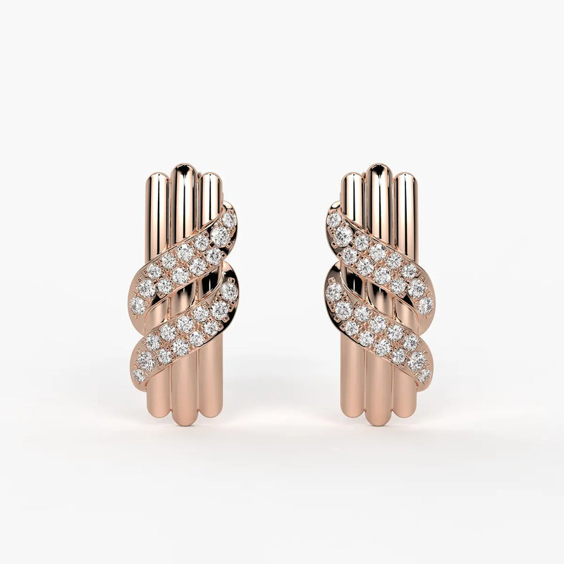 Golden Serpentine Studs Earrings