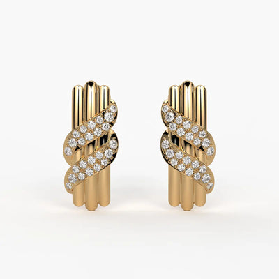 Golden Serpentine Studs Earrings