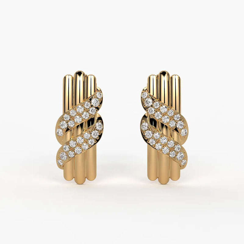 Golden Serpentine Studs Earrings