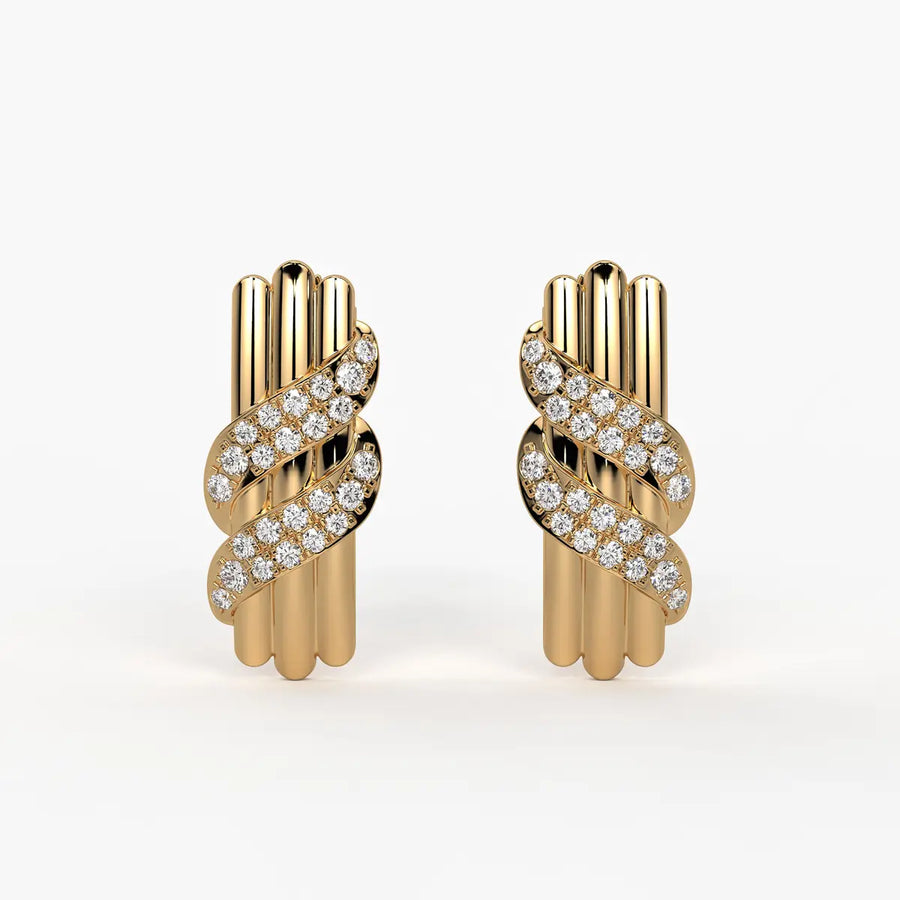 Golden Serpentine Studs Earrings